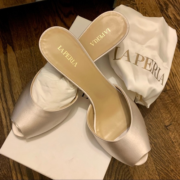 FINAL REDUCTION ‼️ New 🤍 La Perla Zanotti Peep Toe Mule 9 - Picture 4 of 15